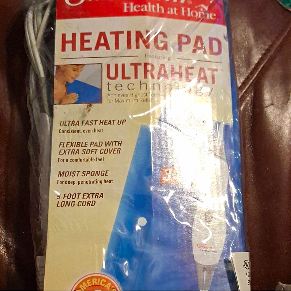 Sunbeam UltraHeat Electric Heating Pad Blue 12x15 Moist Heat 113595